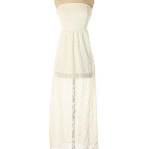 Full Tilt Lace Ivory Maxi Dress Size XS